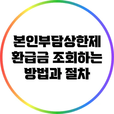 본인부담상한제 환급금 조회하는 방법과 절차