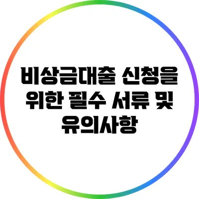 비상금대출 신청을 위한 필수 서류 및 유의사항