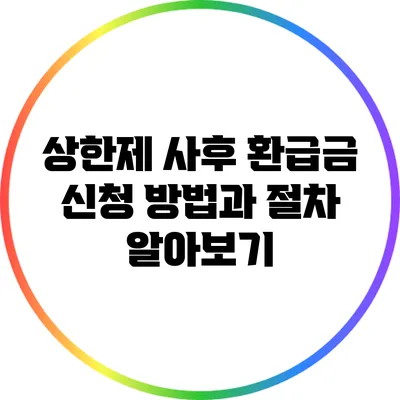 상한제 사후 환급금 신청 방법과 절차 알아보기