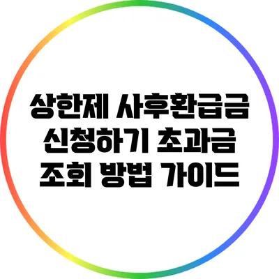 상한제 사후환급금 신청하기: 초과금 조회 방법 가이드
