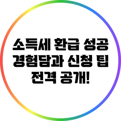 소득세 환급 성공 경험담과 신청 팁 전격 공개!