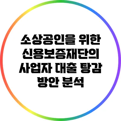 소상공인을 위한 신용보증재단의 사업자 대출 탕감 방안 분석