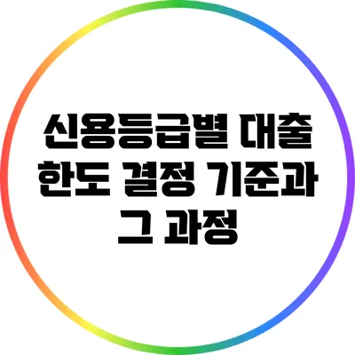 신용등급별 대출 한도 결정 기준과 그 과정