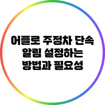 어플로 주정차 단속 알림 설정하는 방법과 필요성