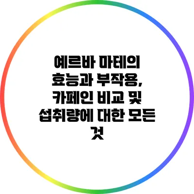 예르바 마테의 효능과 부작용, 카페인 비교 및 섭취량에 대한 모든 것