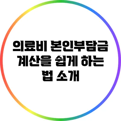 의료비 본인부담금 계산을 쉽게 하는 법 소개