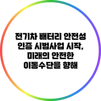 전기차 배터리 안전성 인증 시범사업 시작, 미래의 안전한 이동수단을 향해