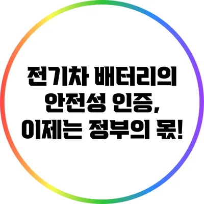 전기차 배터리의 안전성 인증, 이제는 정부의 몫!