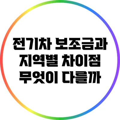 전기차 보조금과 지역별 차이점: 무엇이 다를까?