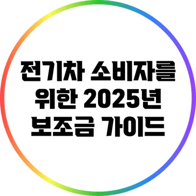 전기차 소비자를 위한 2025년 보조금 가이드