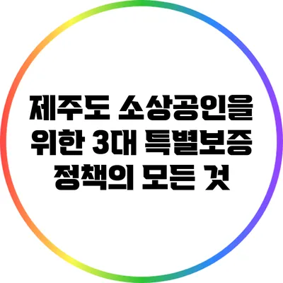 제주도 소상공인을 위한 3대 특별보증 정책의 모든 것