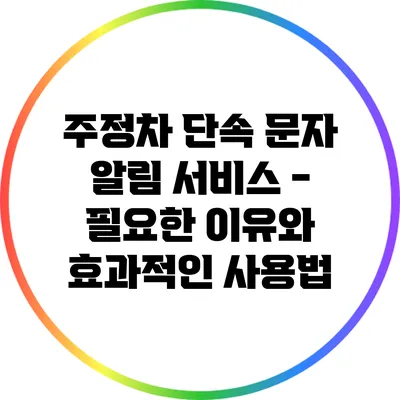 주정차 단속 문자 알림 서비스 - 필요한 이유와 효과적인 사용법