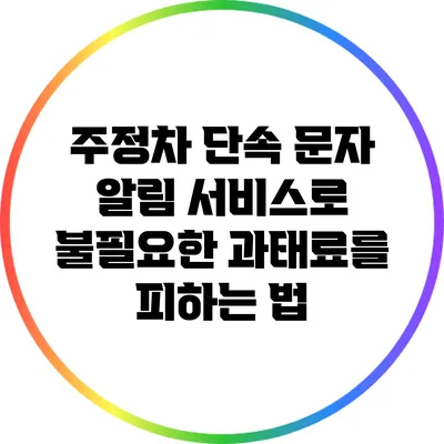 주정차 단속 문자 알림 서비스로 불필요한 과태료를 피하는 법