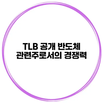 TLB 공개 반도체 관련주로서의 경쟁력