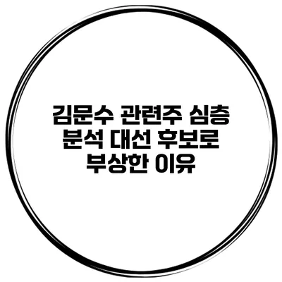 김문수 관련주 심층 분석 대선 후보로 부상한 이유