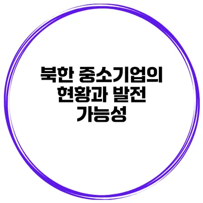 북한 중소기업의 현황과 발전 가능성