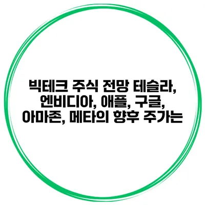 빅테크 주식 전망 테슬라, 엔비디아, 애플, 구글, 아마존, 메타의 향후 주가는?