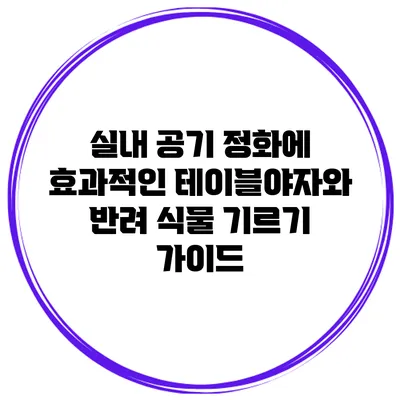 실내 공기 정화에 효과적인 테이블야자와 반려 식물 기르기 가이드