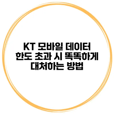 KT 모바일 데이터 한도 초과 시 똑똑하게 대처하는 방법
